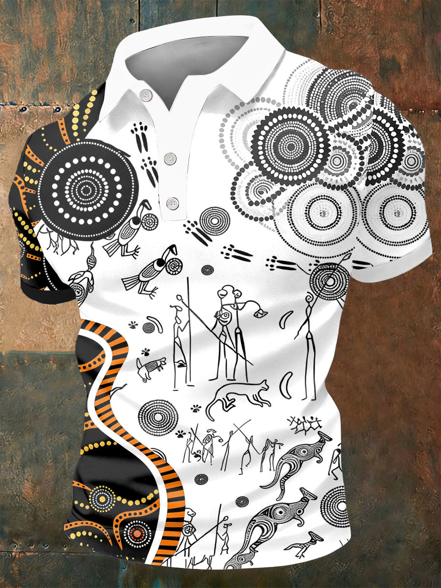 Men's AU Aboriginal Culture Printed polo shirt