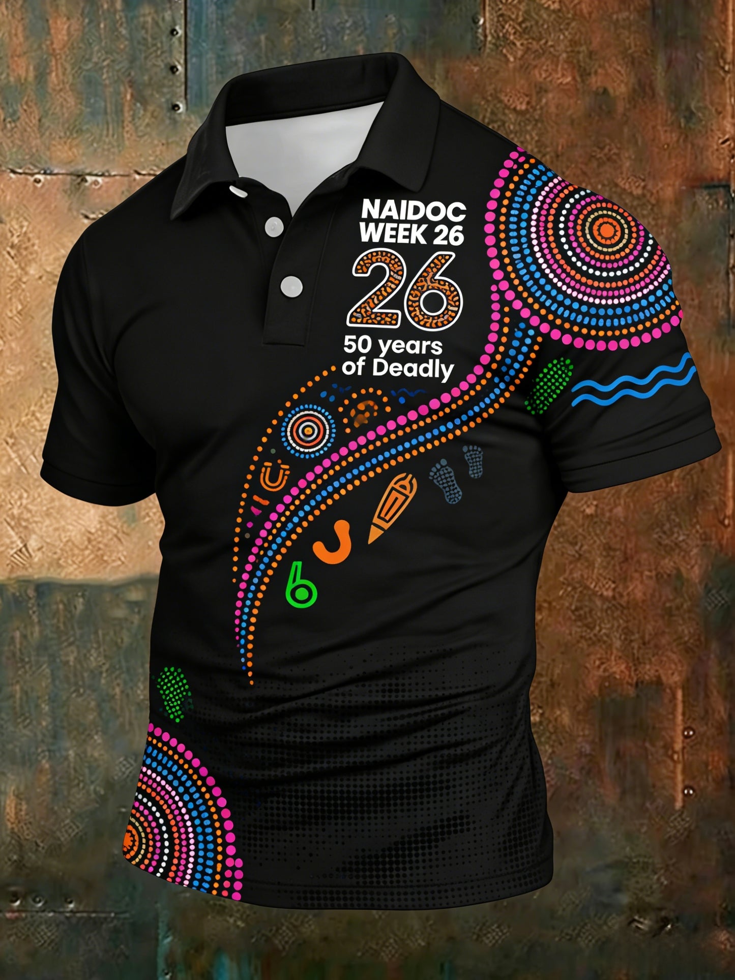 Men's AU Aboriginal Art NAIDOC Week Printed T-Shirt