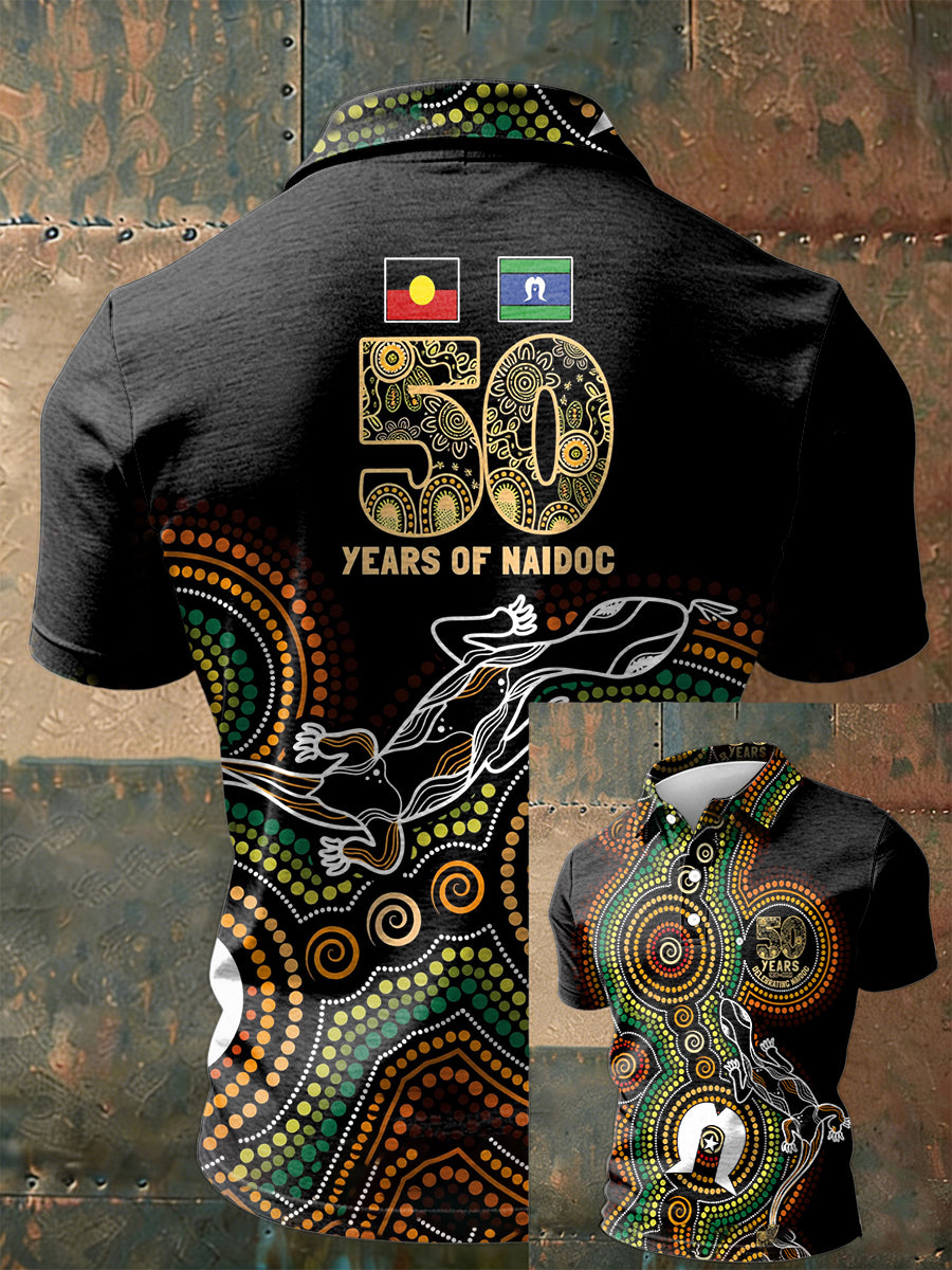 Men's AU Aboriginal Culture Art NAIDOC Week Printed Casual Tops