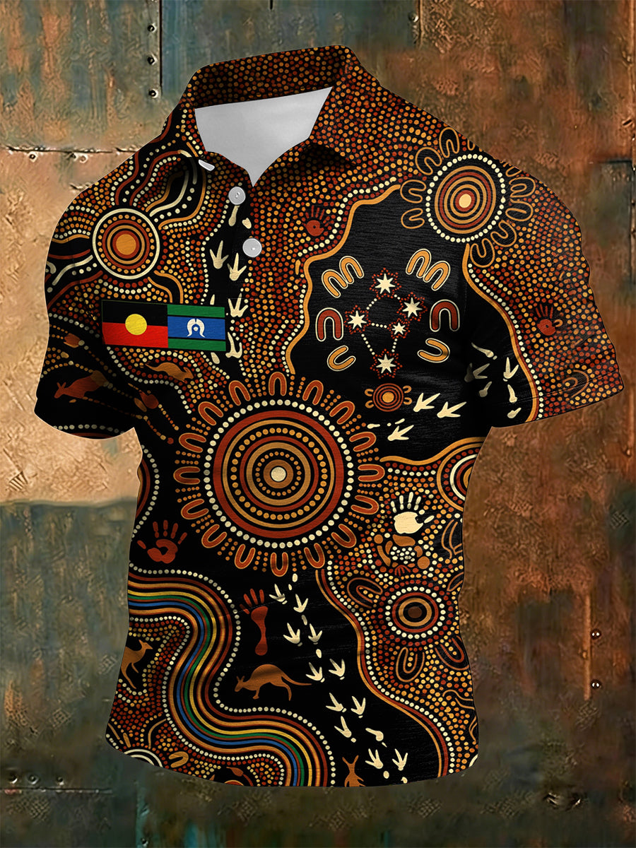 Men's AU Aboriginal Culture Art NAIDOC Week Printed Casual Tops