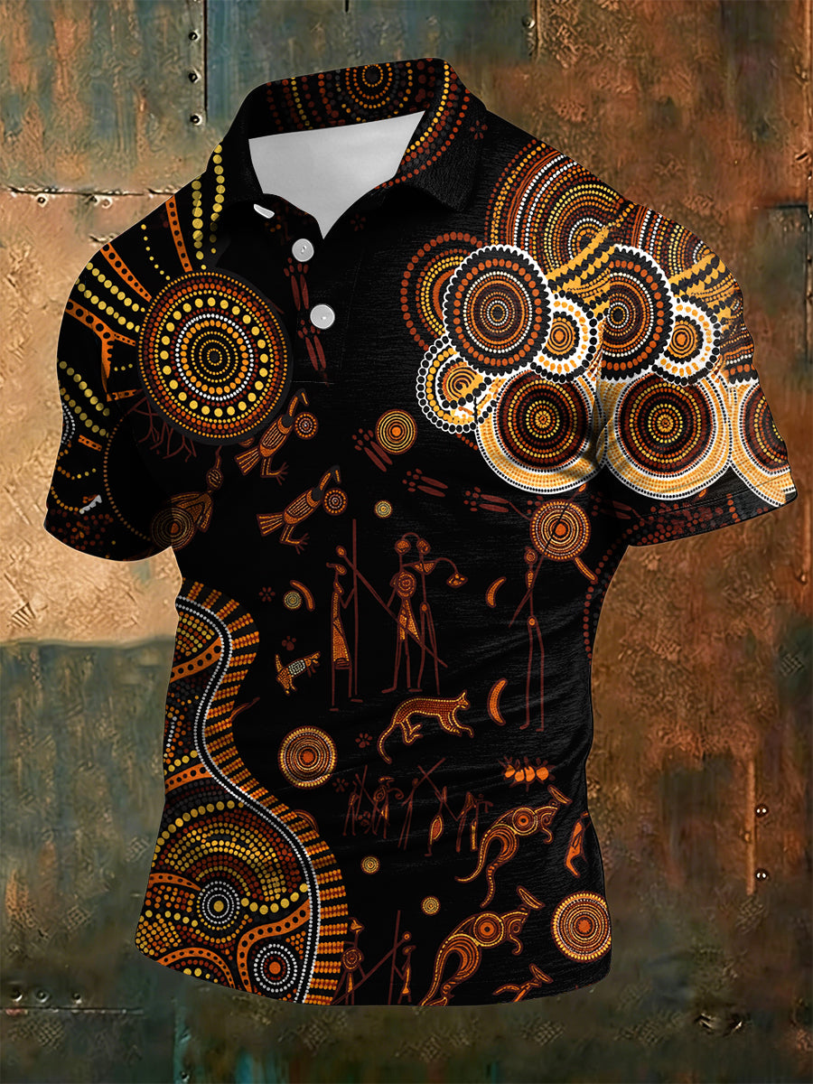 Men's AU Aboriginal Culture Art NAIDOC Week Printed Casual Tops