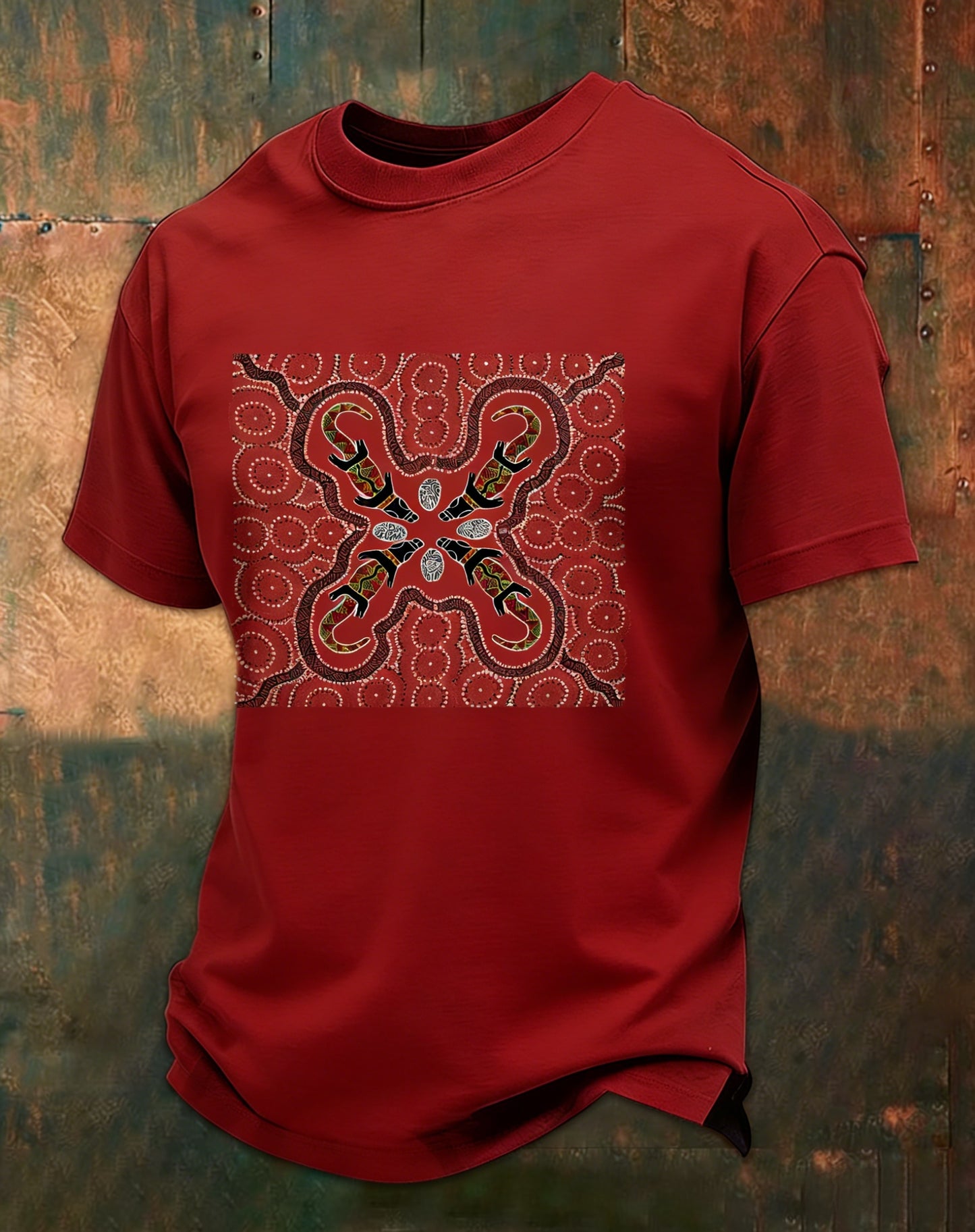 Men's AU Aboriginal Culture Printed Short-Sleeve T-Shirt