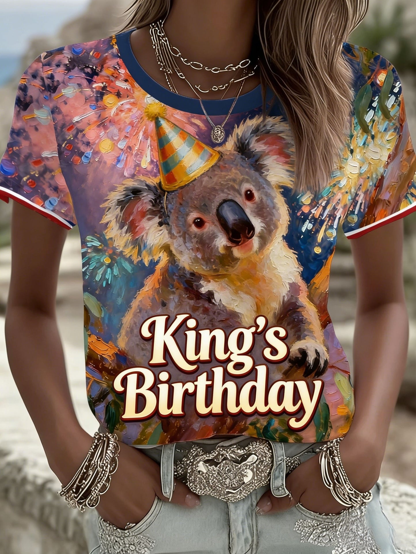 Women's Vintage Australian King's Birthday Casual Comfortable Short Sleeve T-Shirt