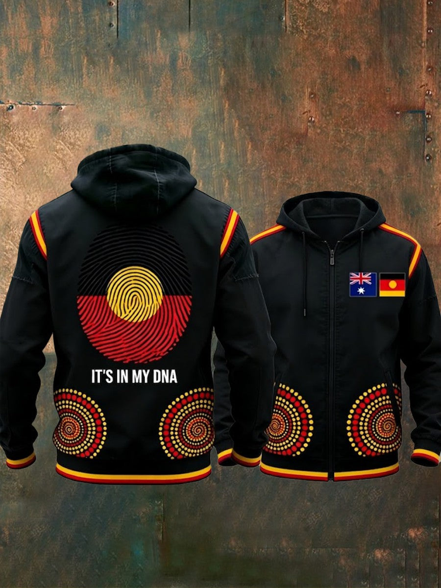 Men's AU Aboriginal Culture Art NAIDOC Week Casual Sporty Stand Collar Jacket