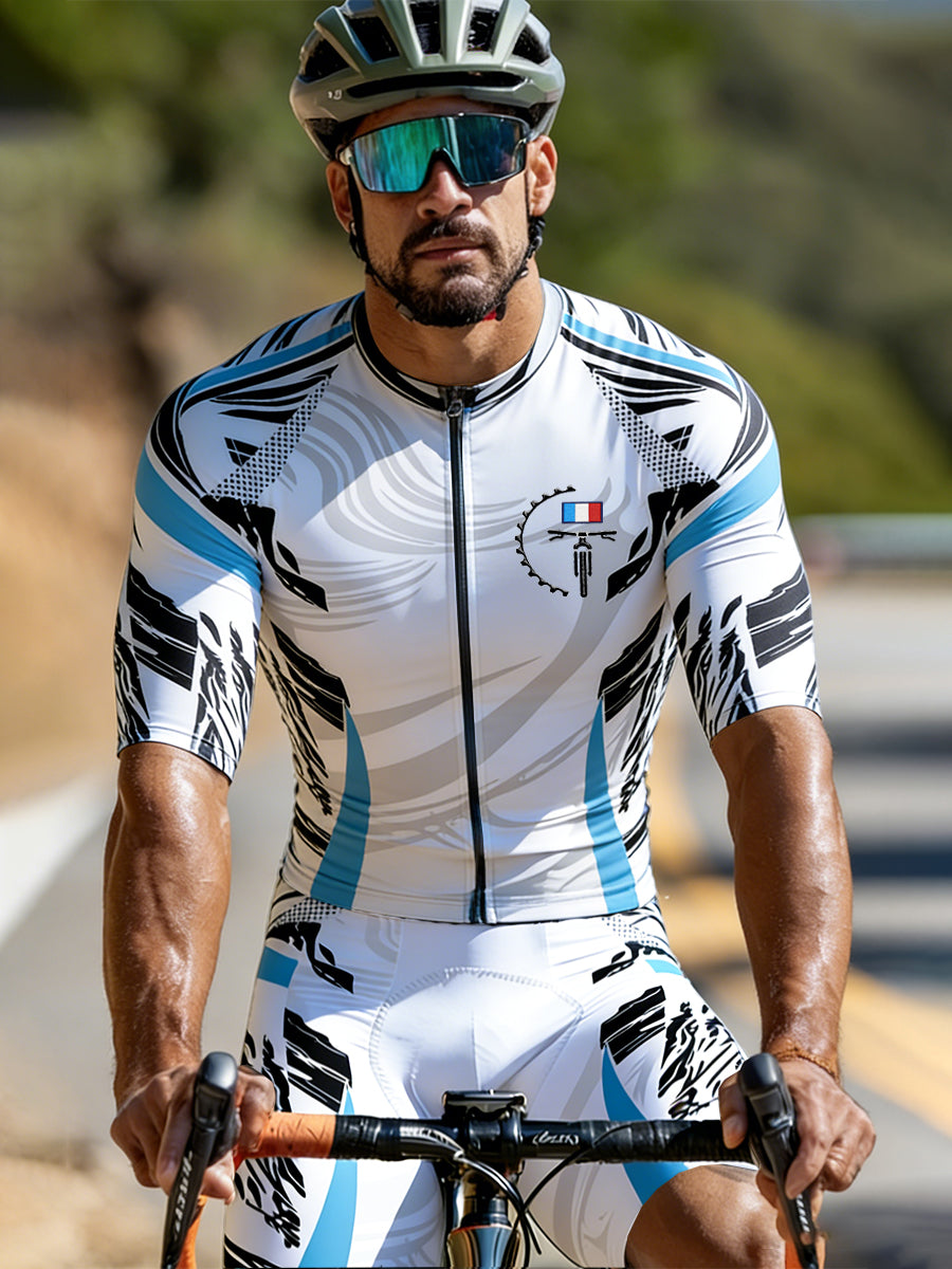 Ensemble de cyclisme décontracté pour homme avec imprimé du drapeau français