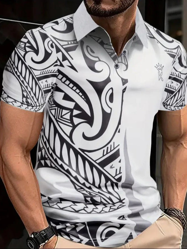 Men's Maori Art NZ Printed Casual Tops