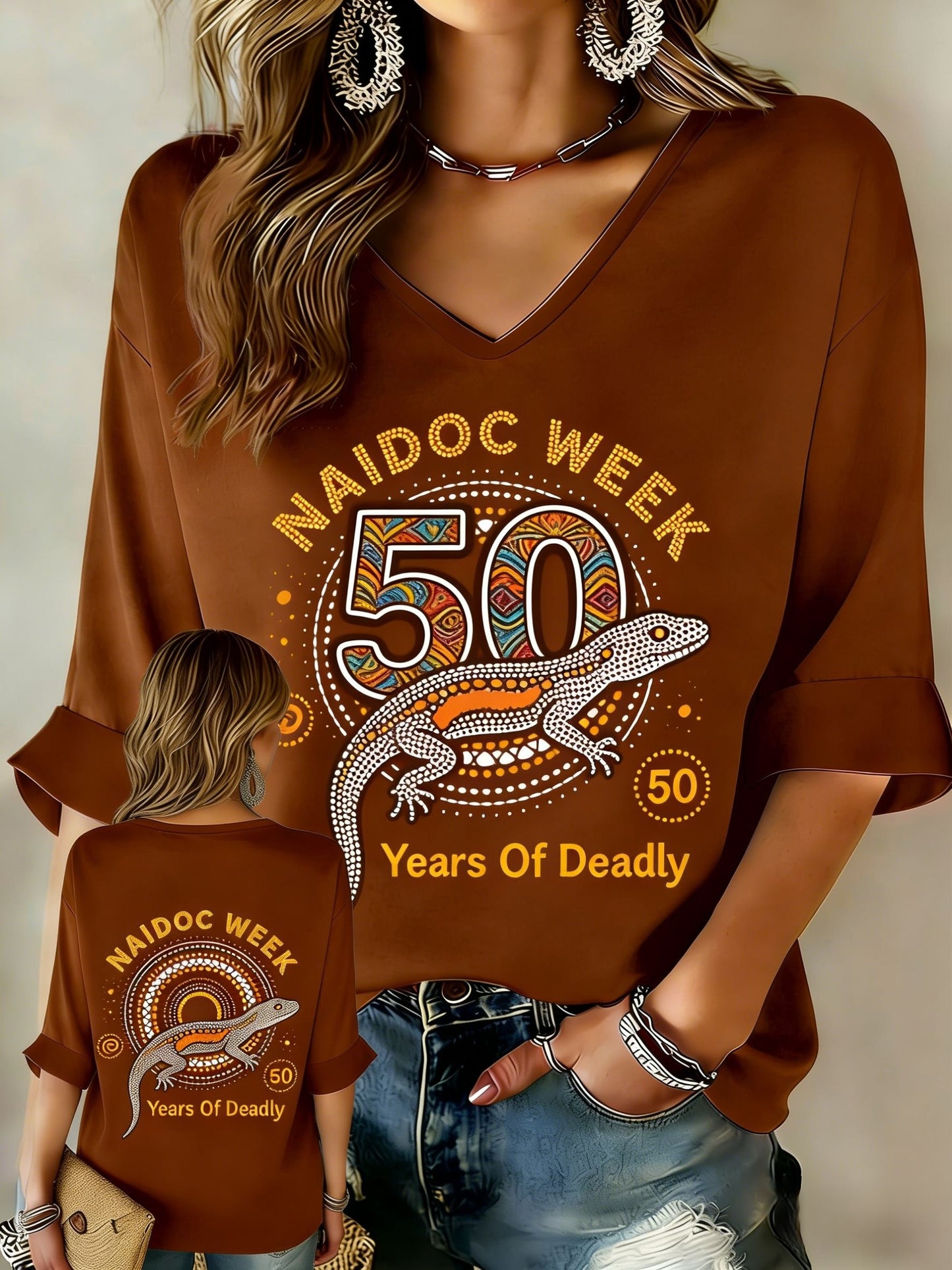 Women's AU Aboriginal Art NAIDOC Week Printed Top