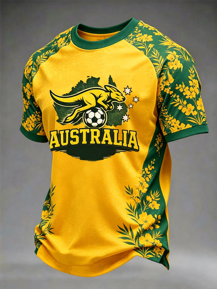 Men's Australian Football lover Printed short sleeve t-shirt