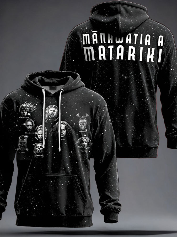 Men's Maori Art Matariki Printed Hoodie