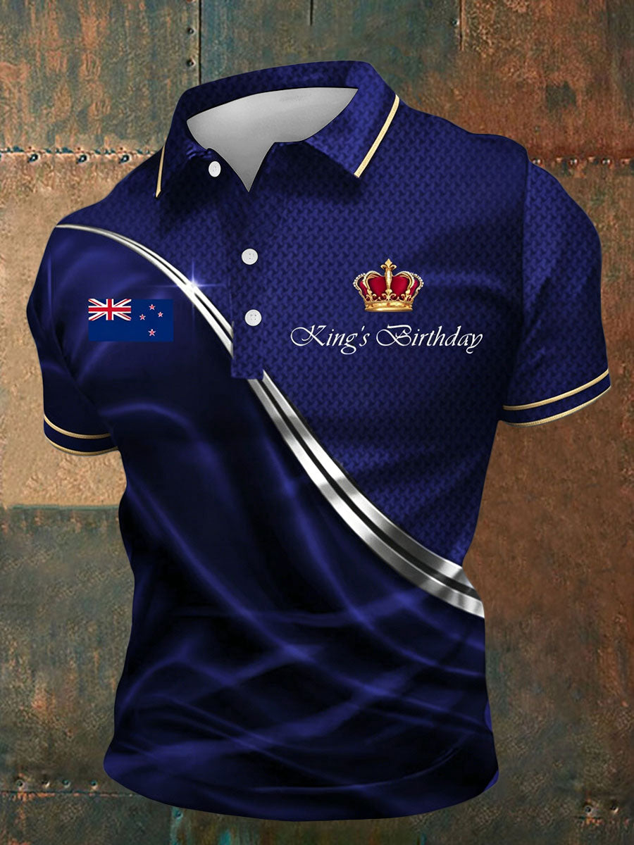 Men's NZ King's Day Printed Casual Tops