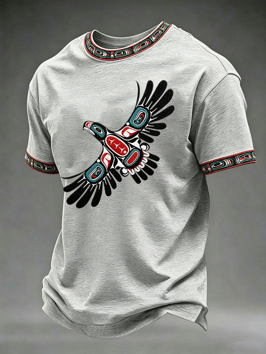 Men's Indigenous Totem Print Casual T-shirt