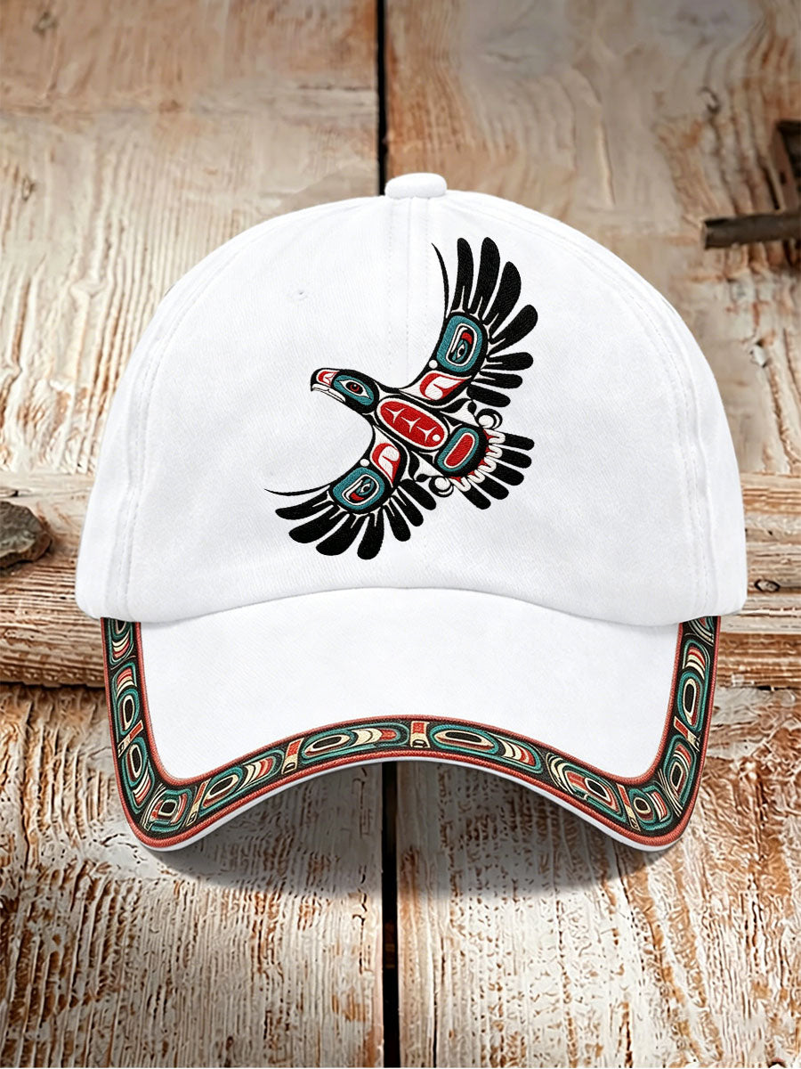 Indigenous-Style Casual Hat with Embroidery and Print (Unisex)