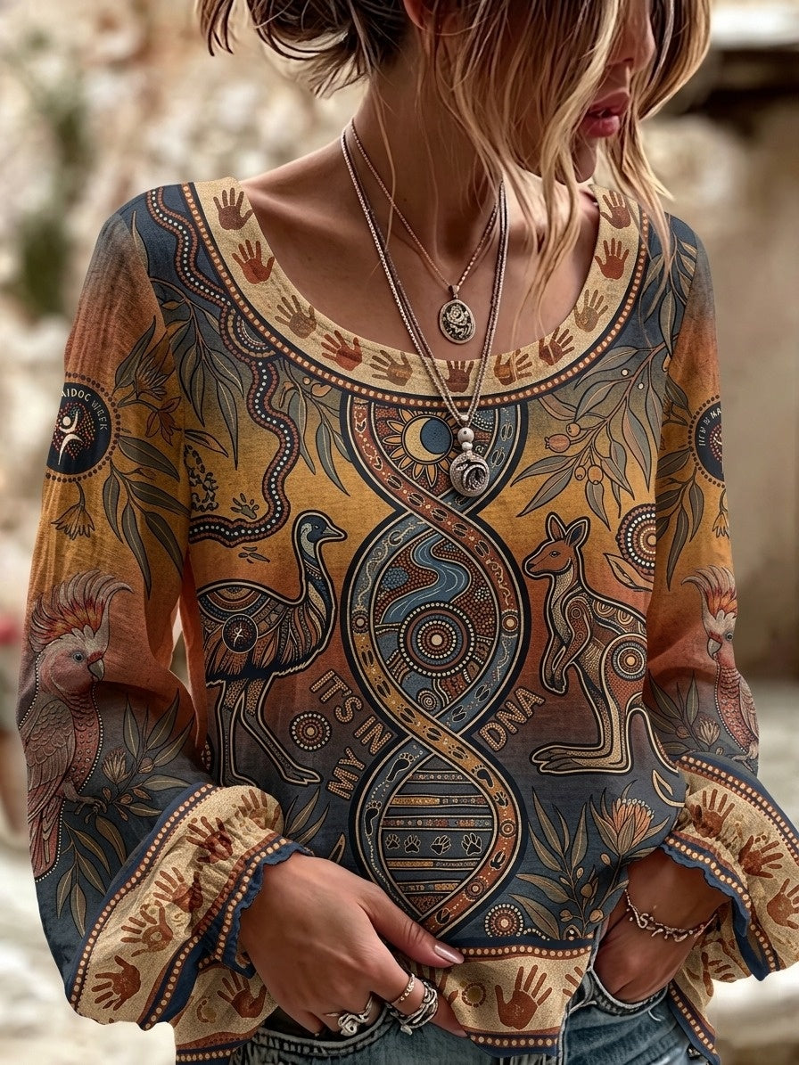 Women's AU Aboriginal Art NAIDOC Week Printed Top