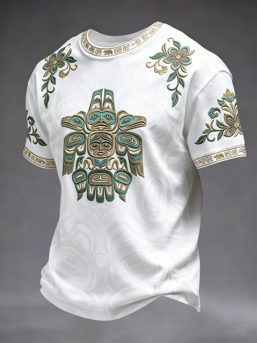 Retro Indigenous Animal Totem Casual T-Shirt