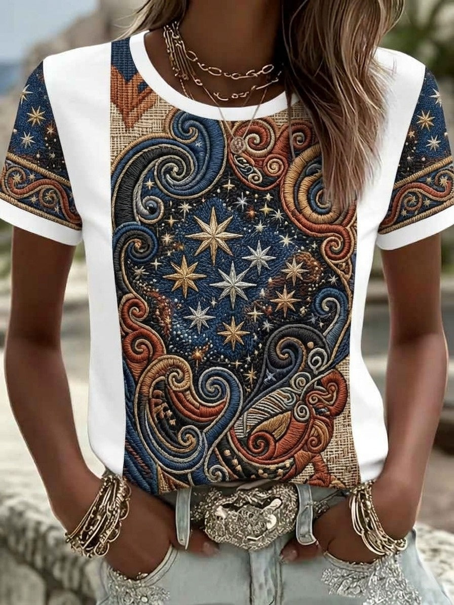 Women's NZ Maori Art Kia Kaha Printed T-shirt
