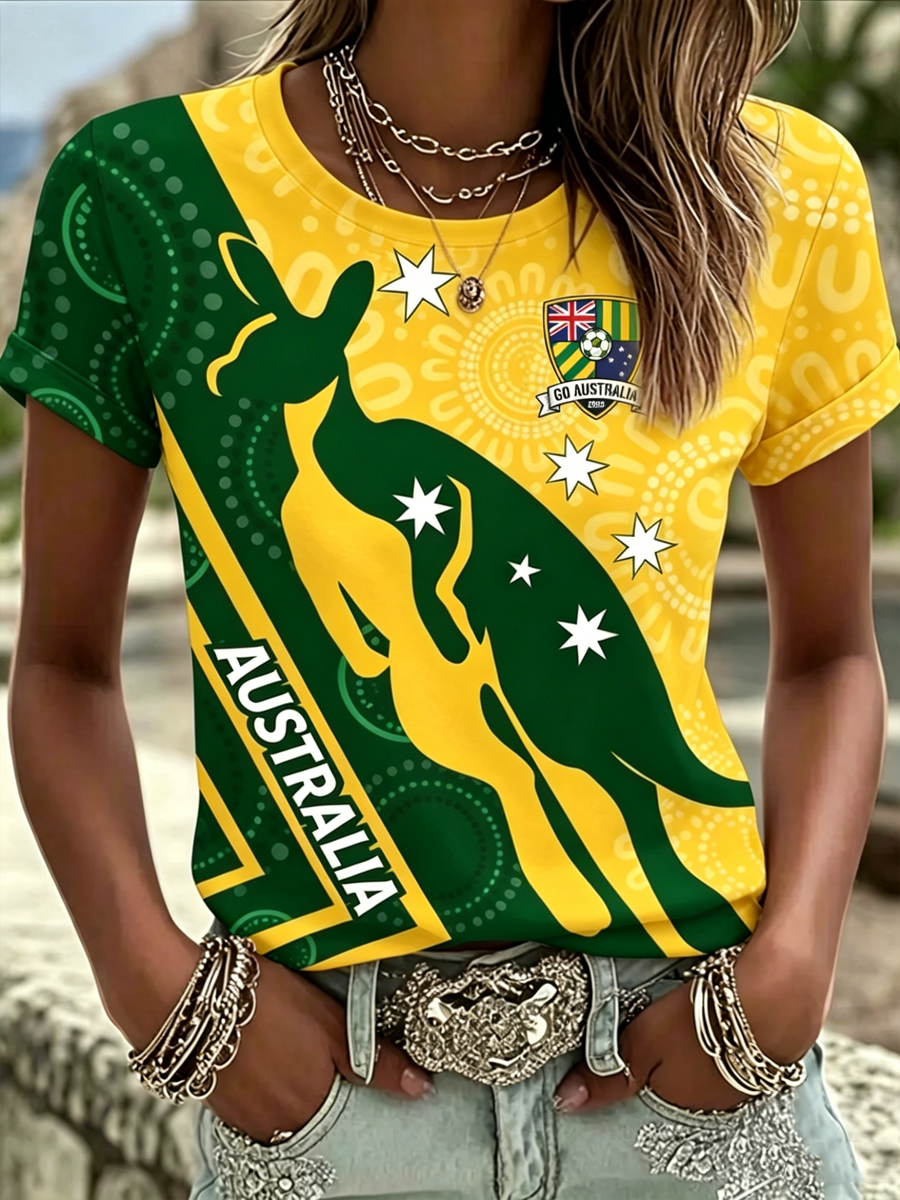 Women's Australian Football lover Print short-sleeved T-shirt