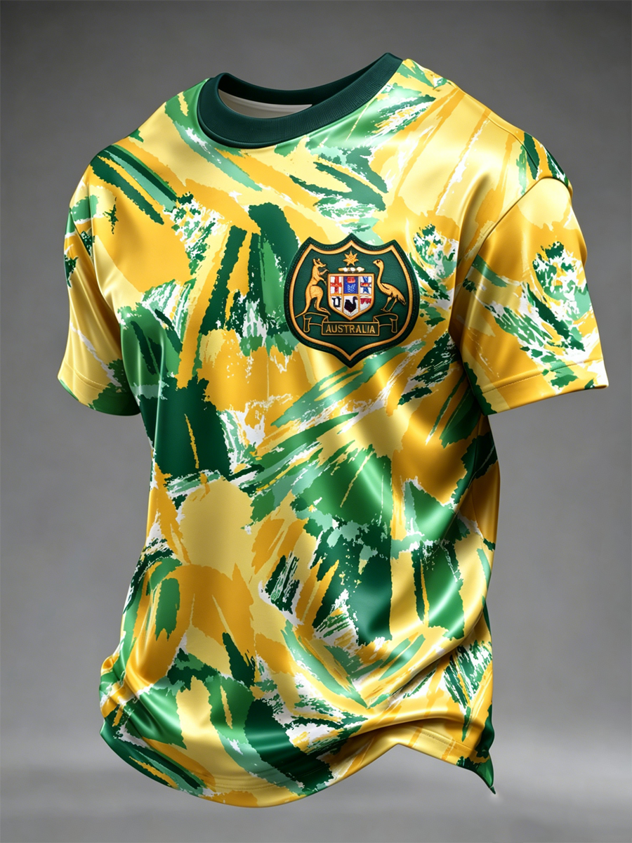 Men's Australian Football lover Print short sleeves t-shirt