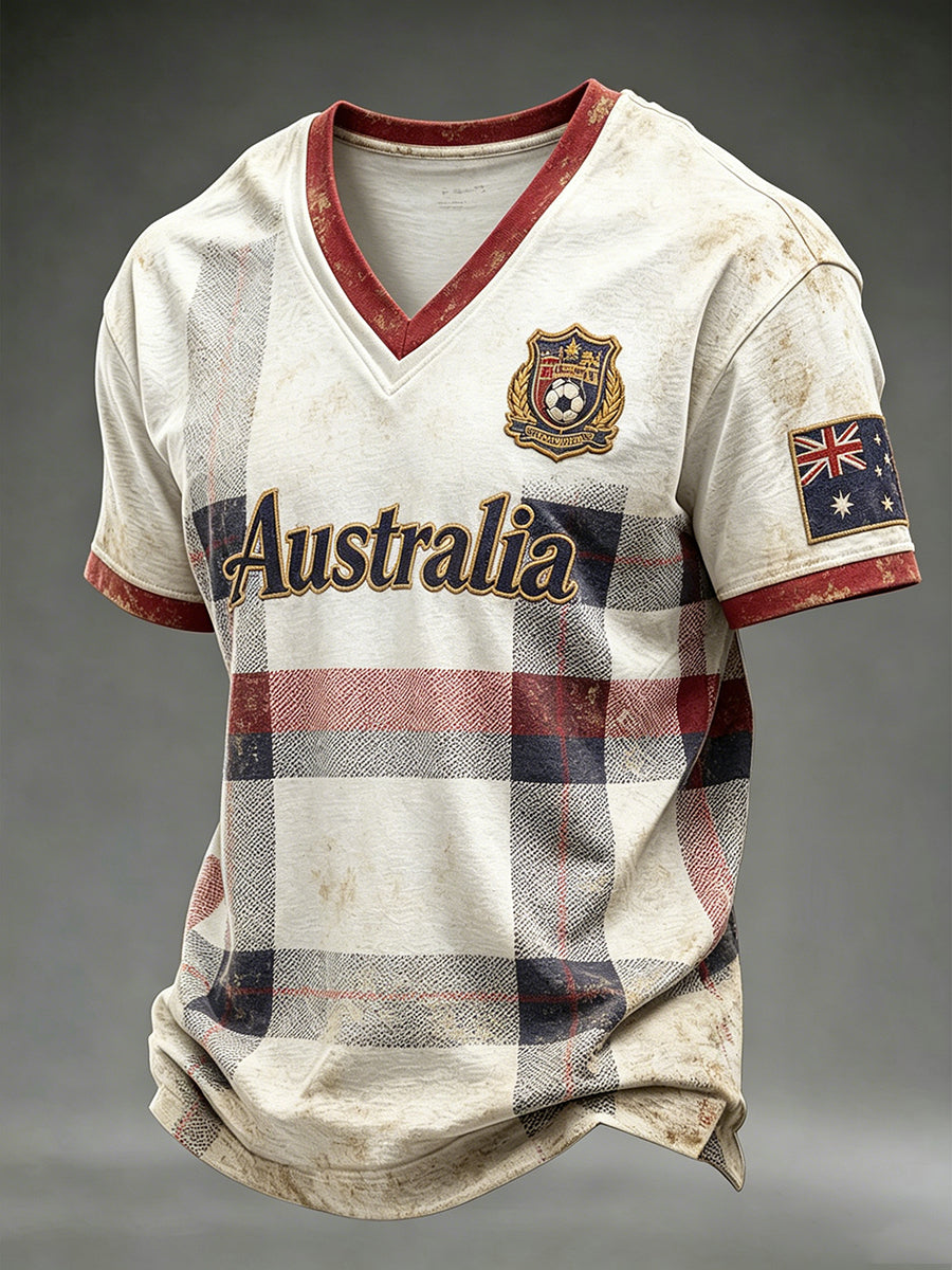 Men's Australian Football V-neck T-shirt
