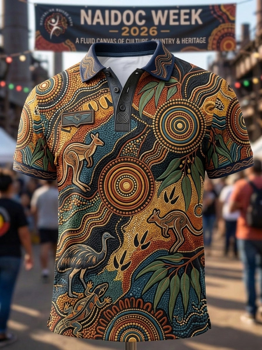 Men's AU Aboriginal Culture Printed polo shirt