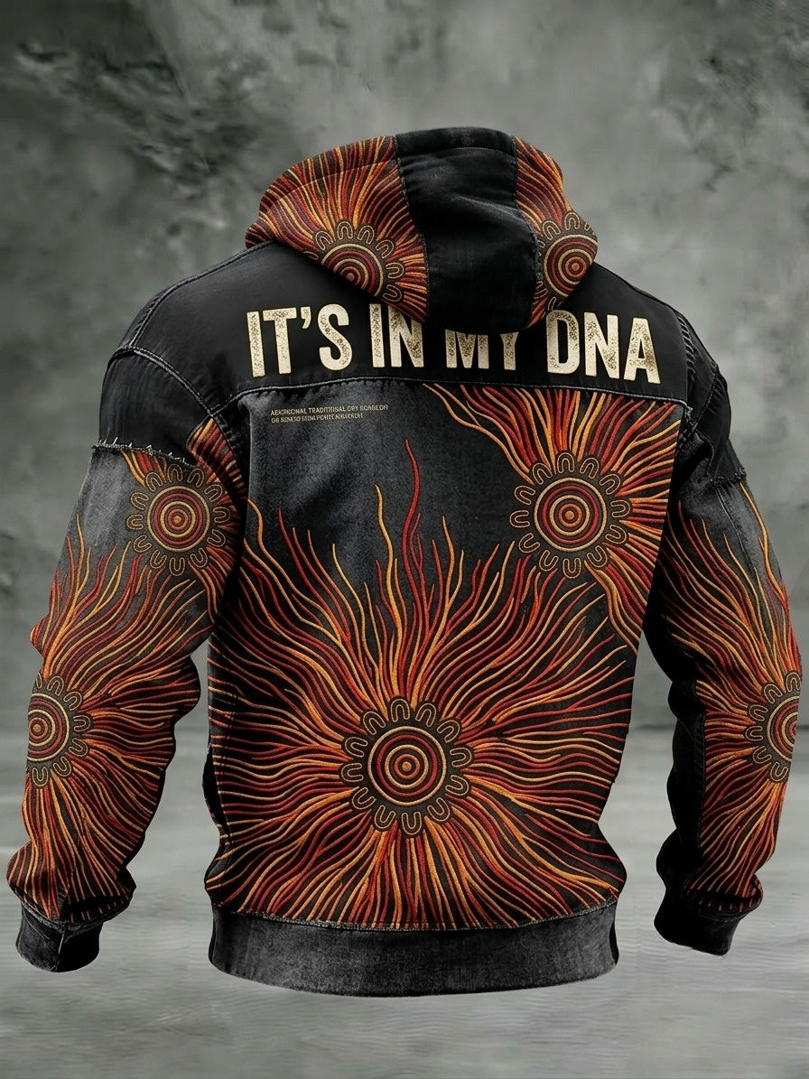 Men's AU Aboriginal Culture IT'S IN MY DNA Printed Hooded Sweatshirt