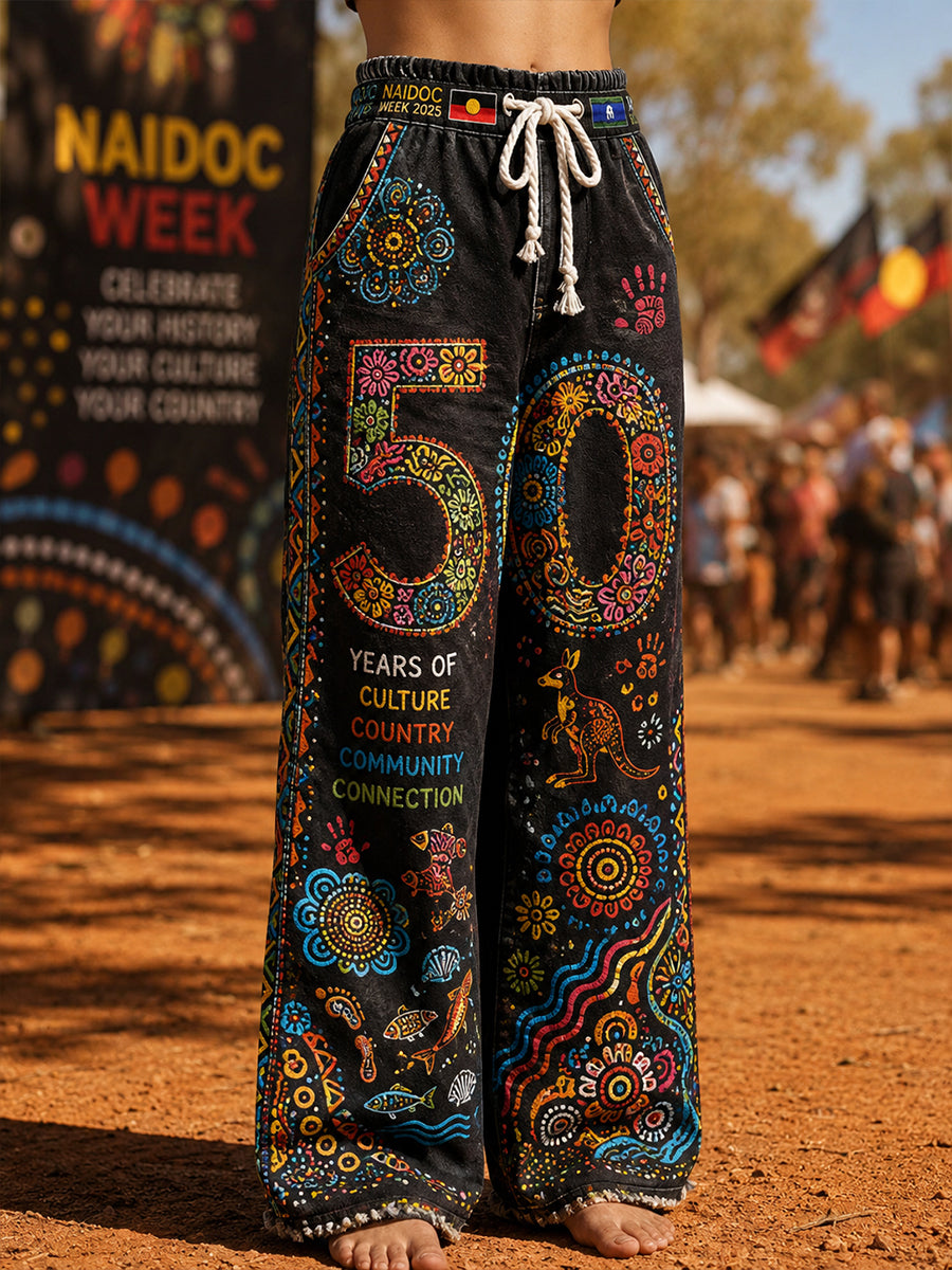 Women's Australia Naidoc Week Art Print Trousers