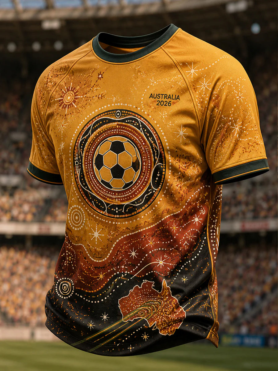 Men's Gift For Soccer Fans Print Casual Short Sleeve Tee