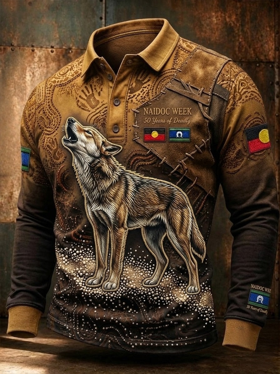Men's Australia Naidoc Week Long-Sleeve Polo Shirt