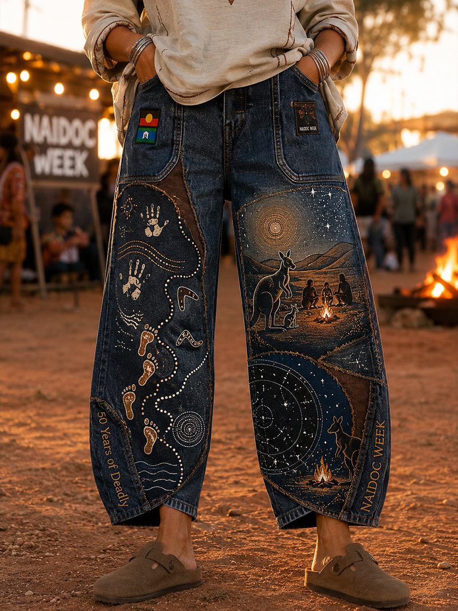 Women's Naidoc Week Art Print Flared Trousers