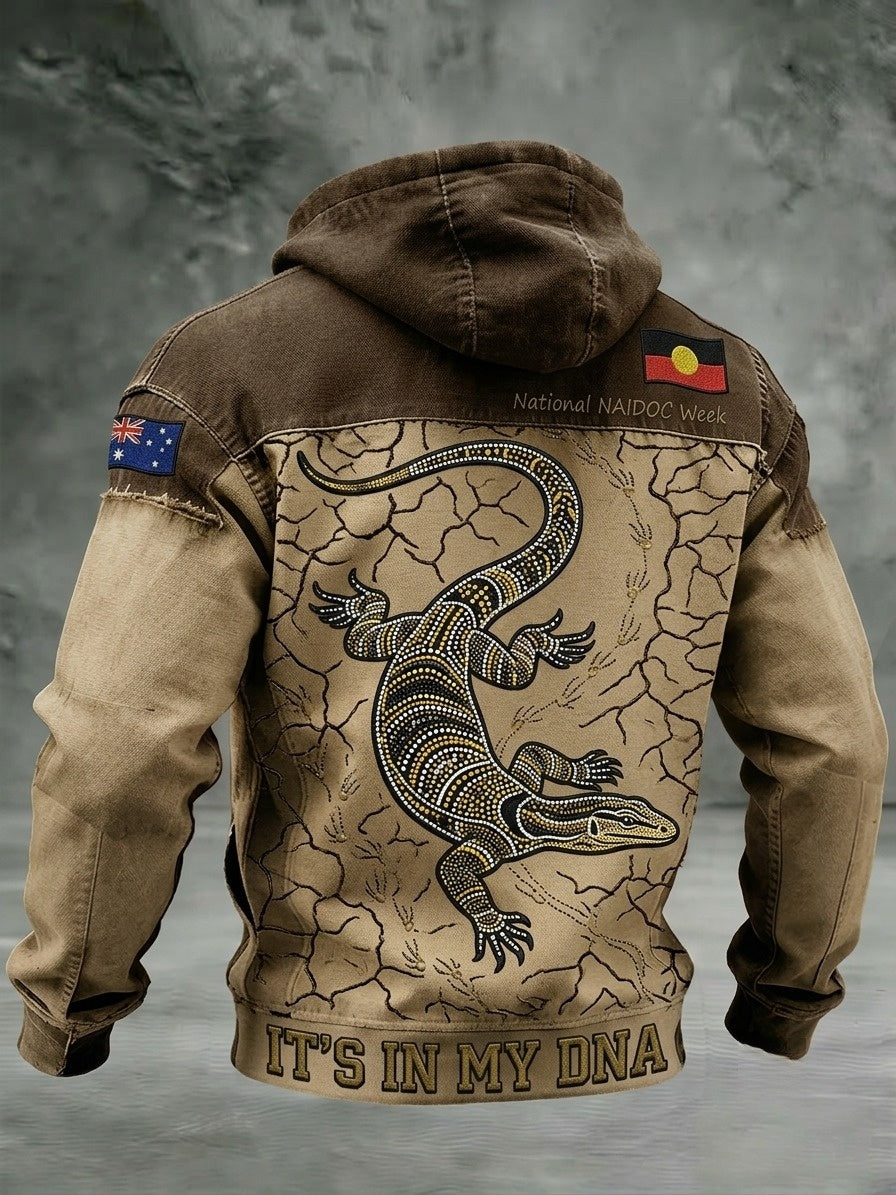 Men's AU Aboriginal Culture IT'S IN MY DNA Printed Hooded Sweatshirt