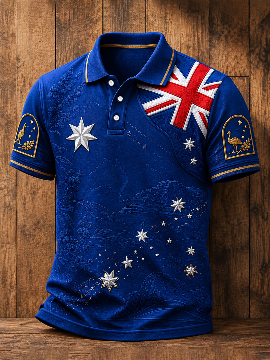 Men's Australia Pride Art Printed Casual Tops
