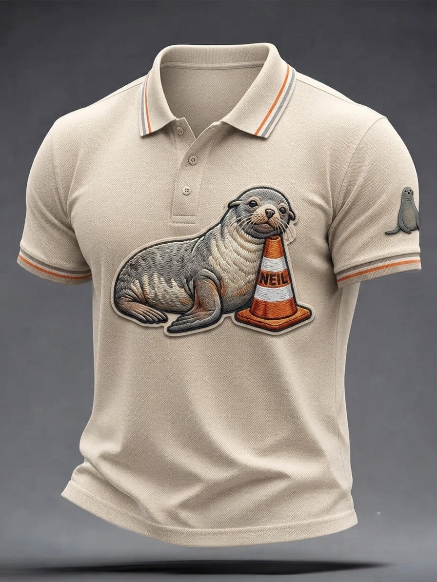 Men's Funny Neil The Seal Printed Casual Tops