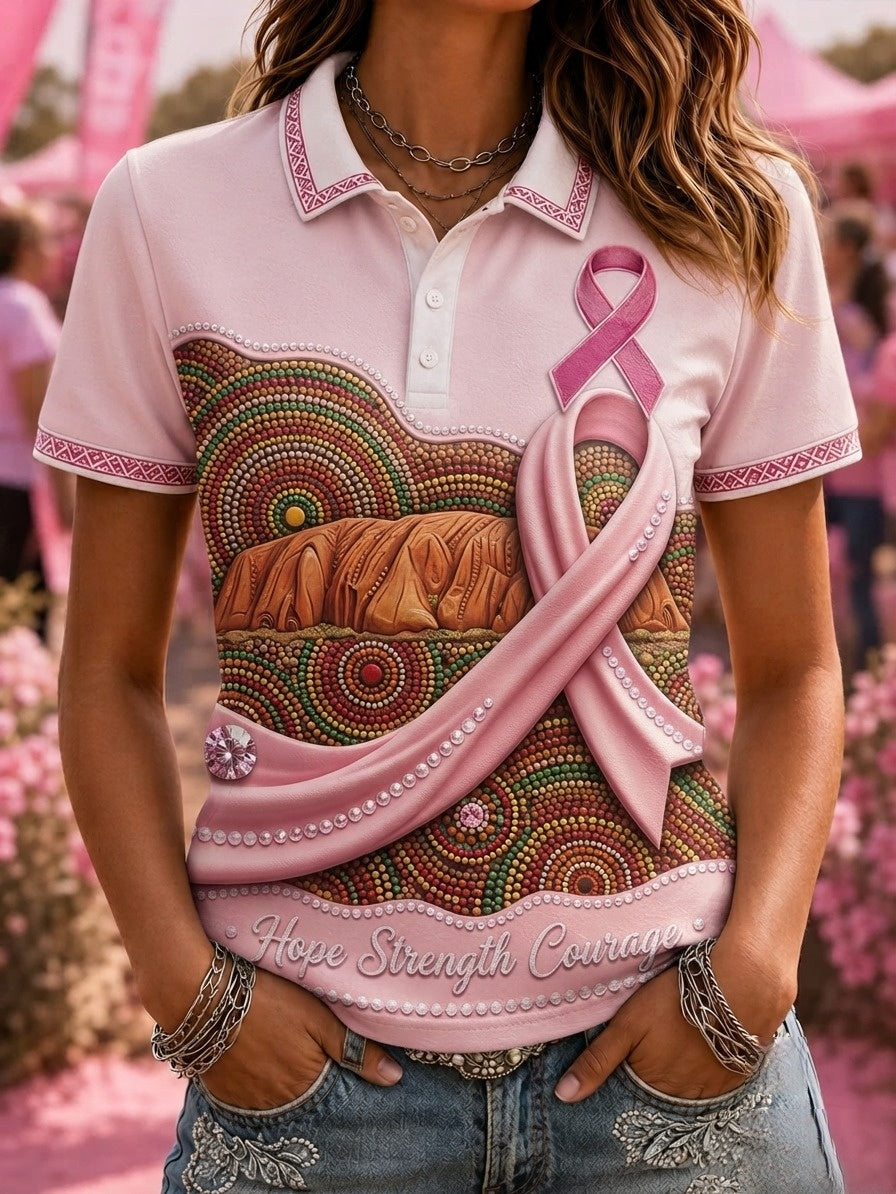 Women's Breast Cancer Awareness Australia Polo T-Shirt