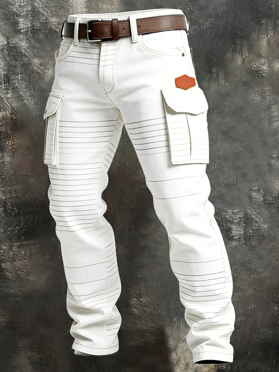 Men's Retro Business Style Casual Work Trousers