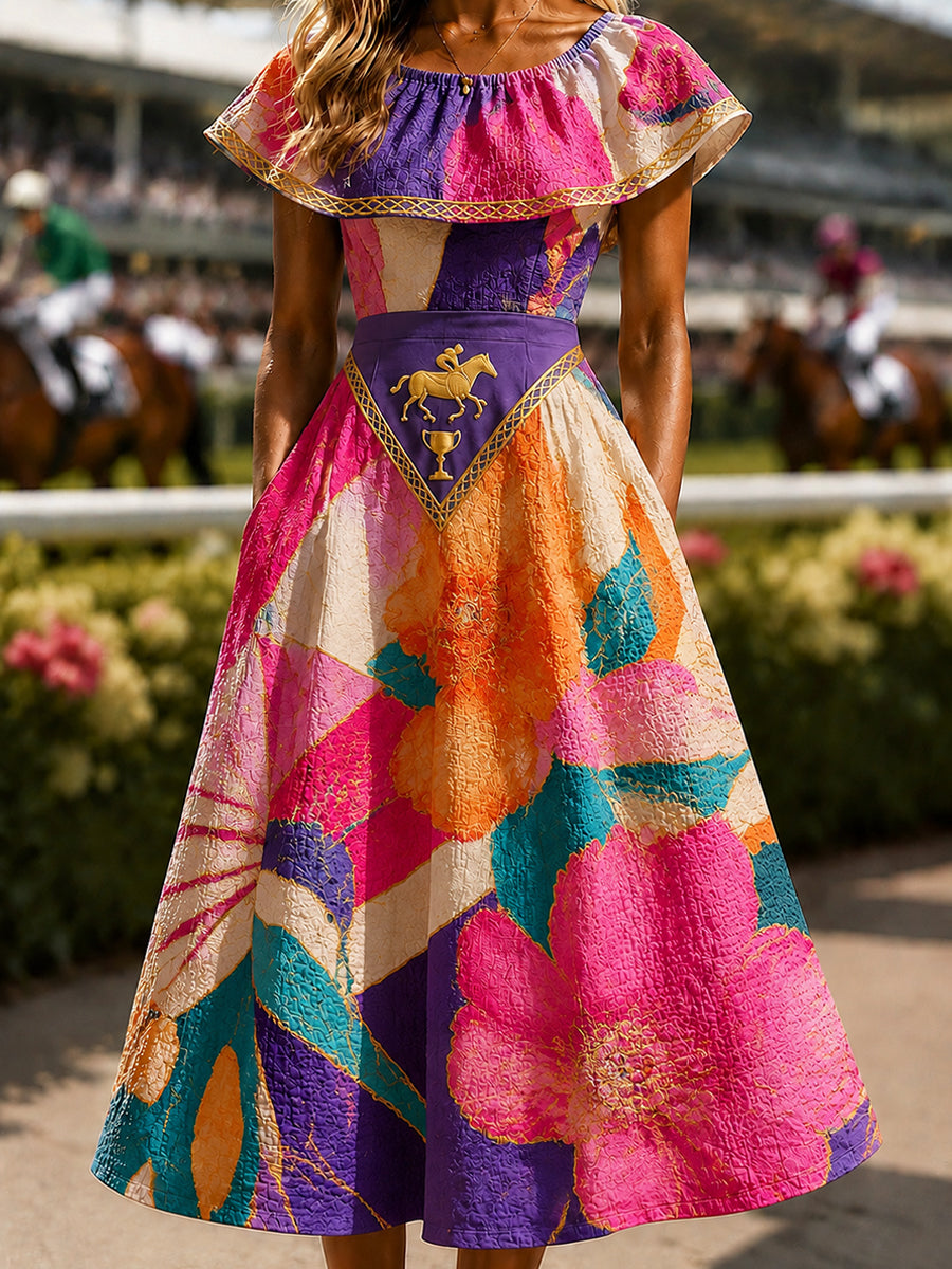 Women's Vintage Melbourne Cup Australian Horse Racing Dress