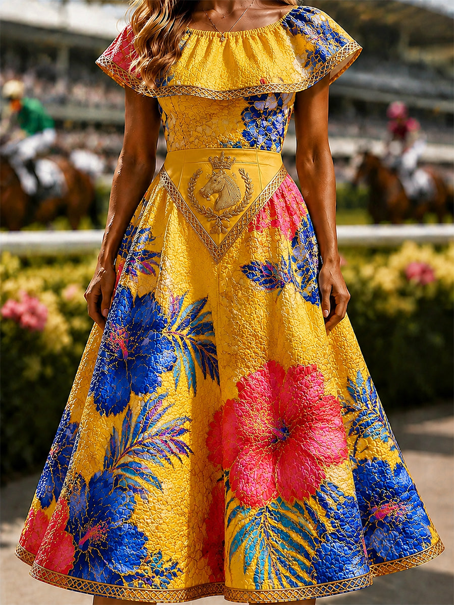 Women's Vintage Melbourne Cup Australian Horse Racing Dress