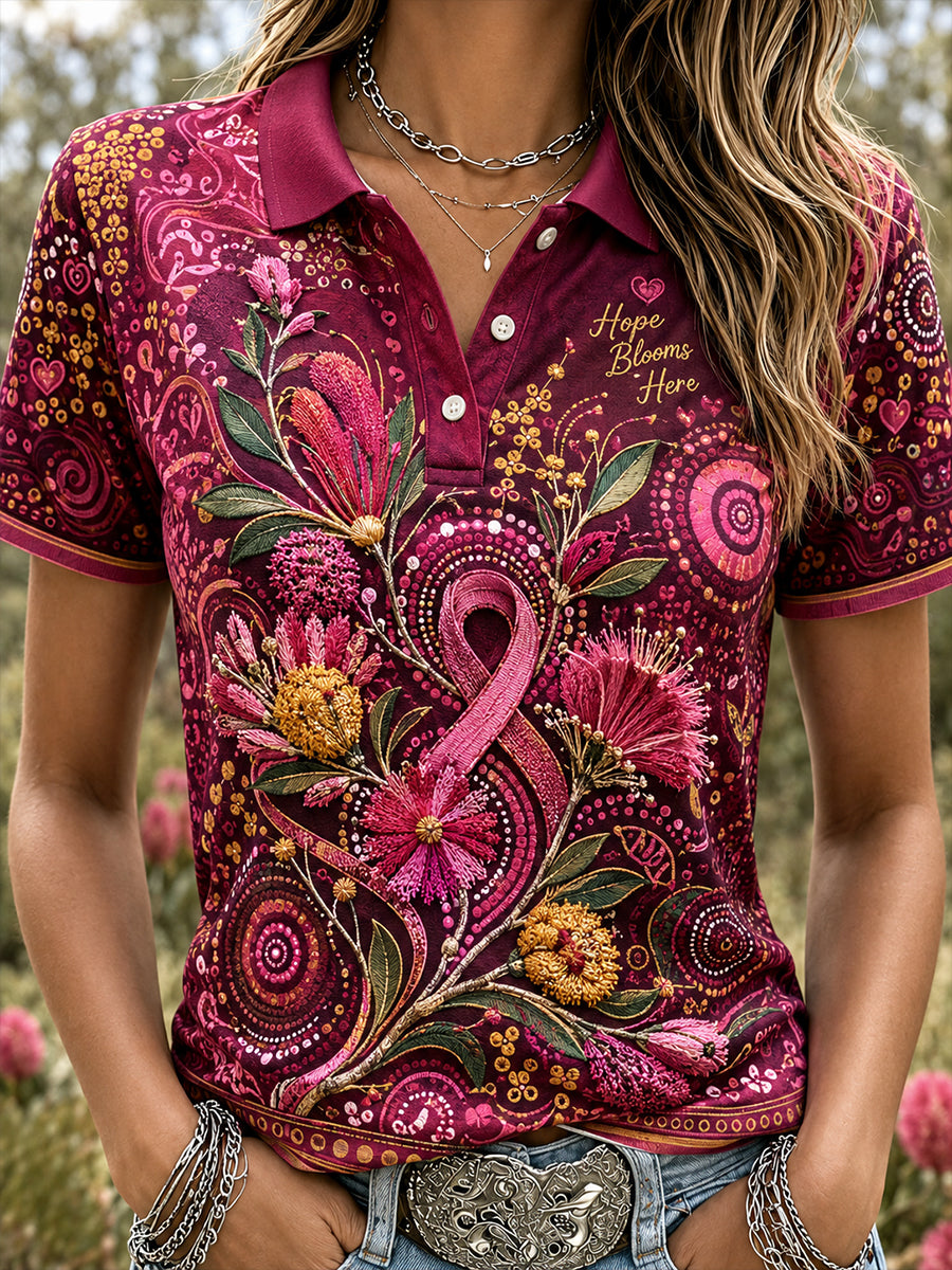 Women's Breast Cancer Awareness Australia Polo T-Shirt