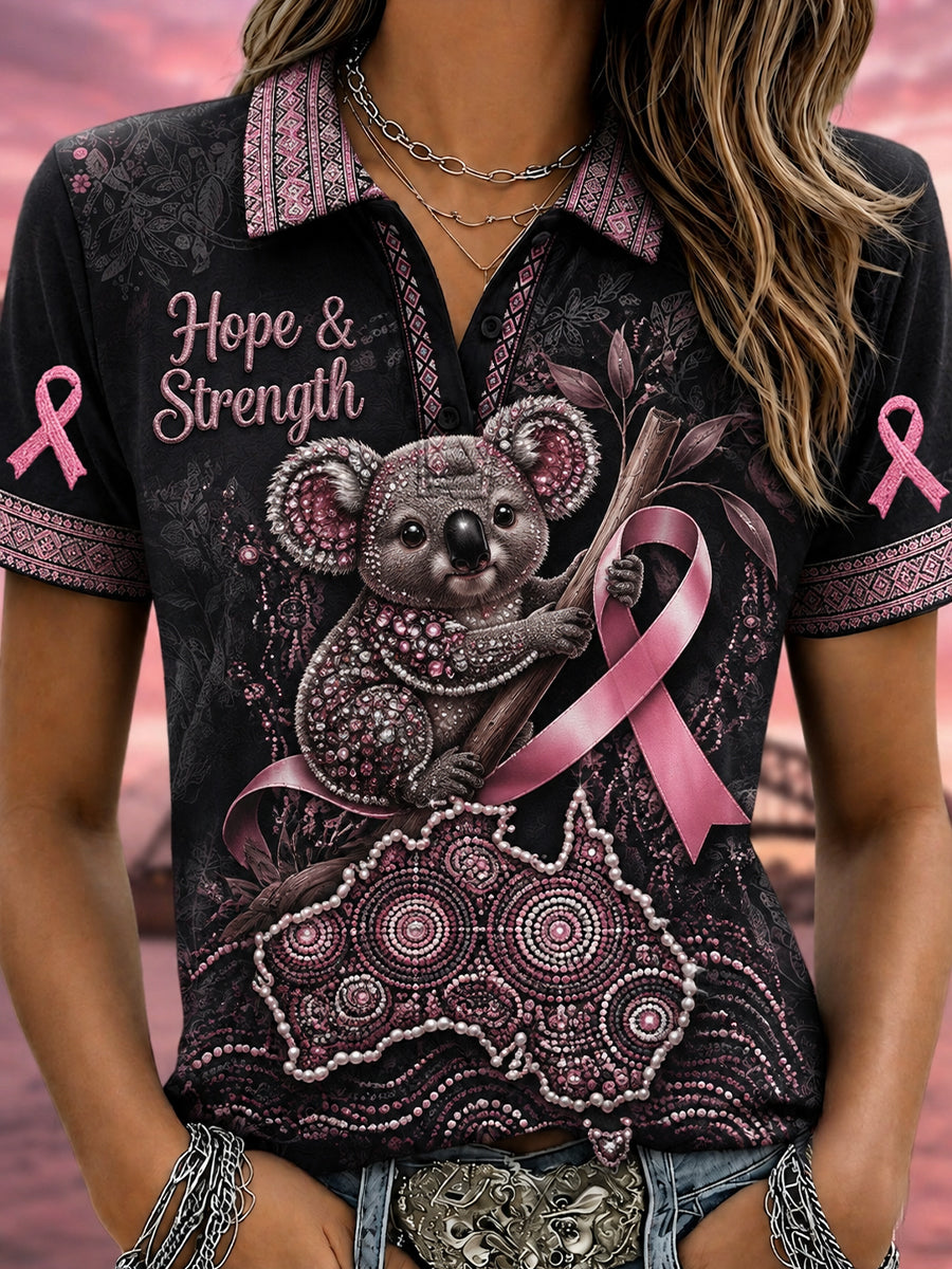 Women's Breast Cancer Awareness Australia Polo T-Shirt