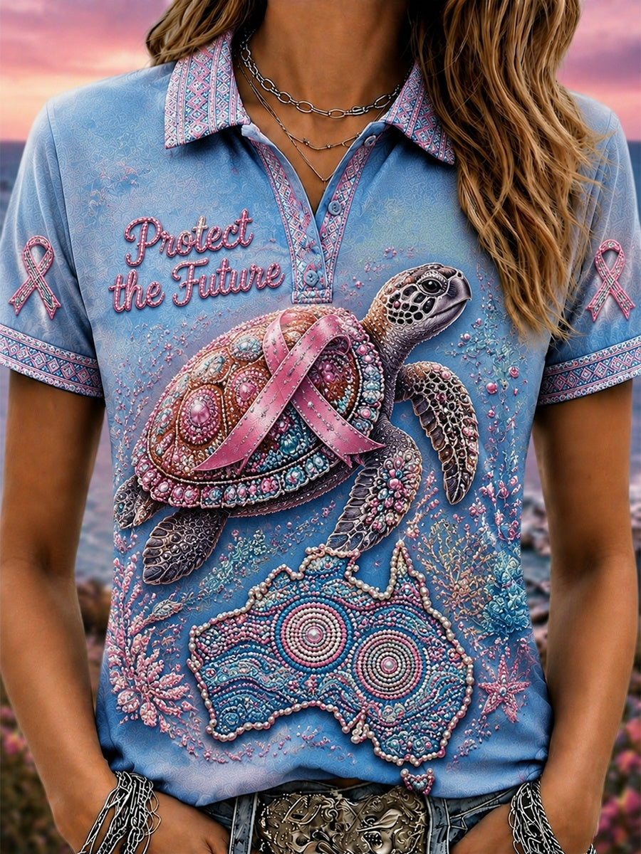 Women's Breast Cancer Awareness Australia Polo T-Shirt