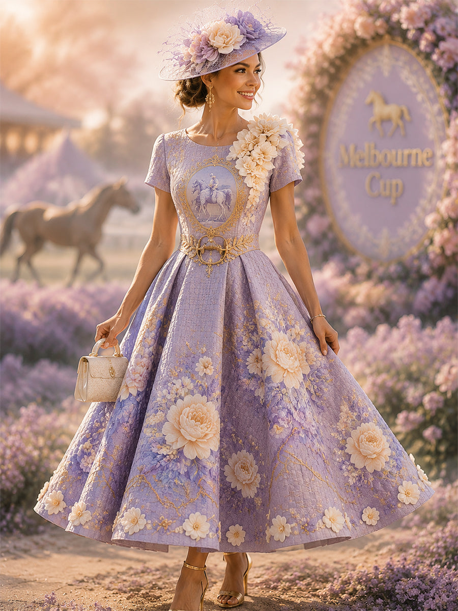 Women's Vintage Melbourne Cup Australian Horse Racing Dress