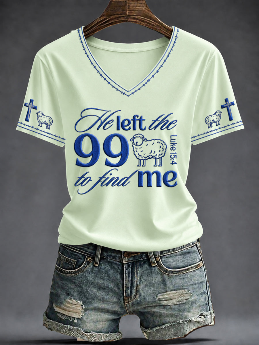 Women's Faith Printed V-neck T-shirt