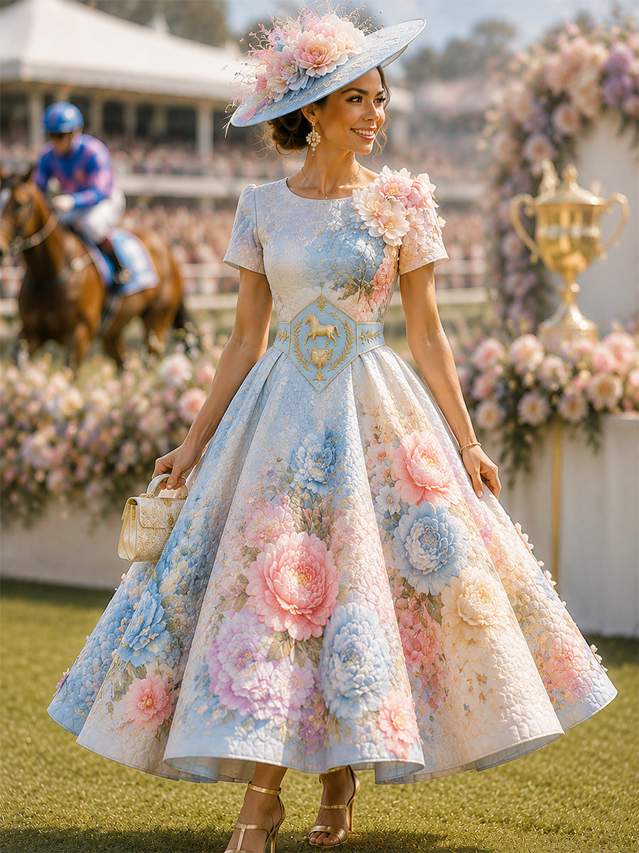 Women's Vintage Melbourne Cup Australian Horse Racing Dress