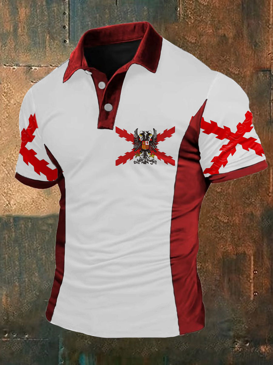 Camisetas casuales estampadas para hombre con la cruz patriótica de España y los Tercios de Borgoña