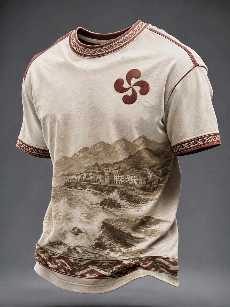 Camiseta estampada vasca para hombre