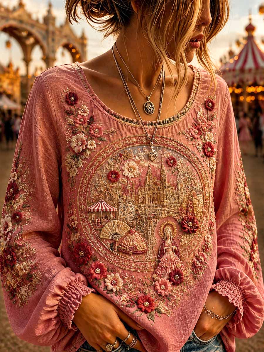 Camiseta estampada con diseño del Festival de Albacete para mujer