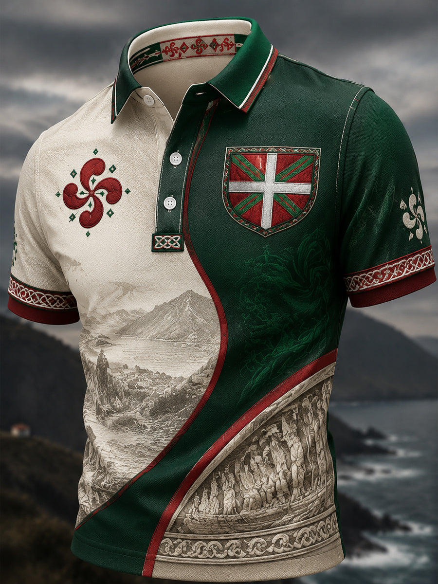 Camiseta informal con estampado del País Vasco para hombre