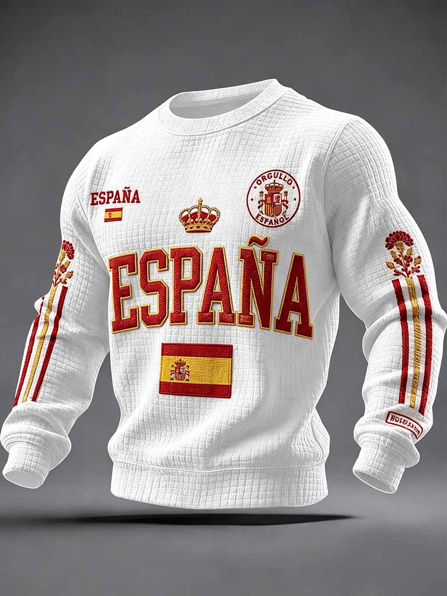 Sudadera masculina con estampado conmemorativo español