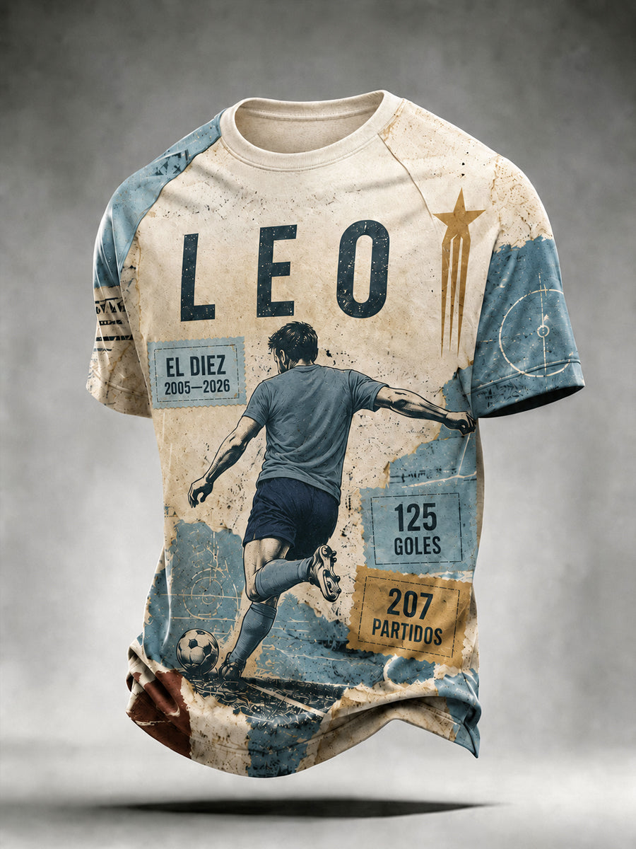 Camiseta casual de manga corta en memoria de la leyenda del fútbol masculino
