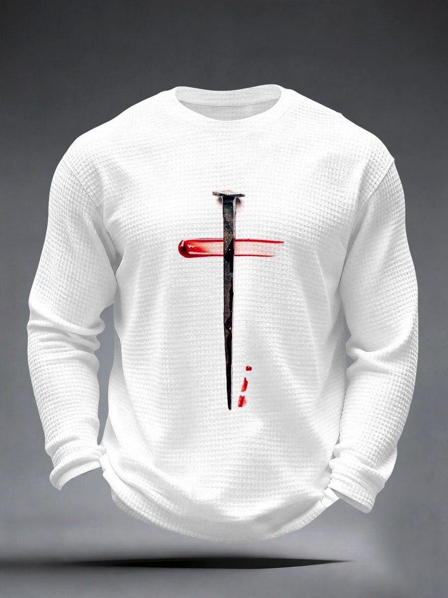 Camiseta de waffle con cruz para hombre