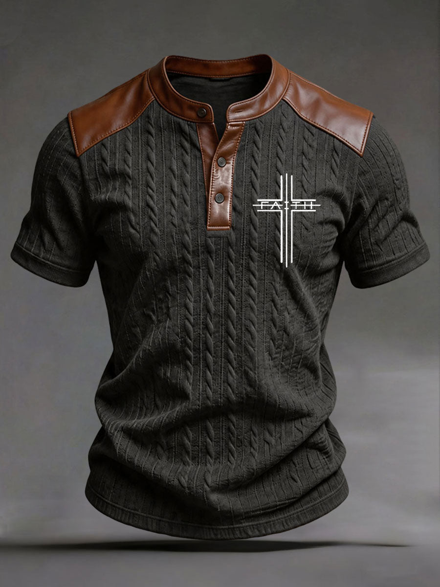 Camiseta casual con estampado cruzado para hombre