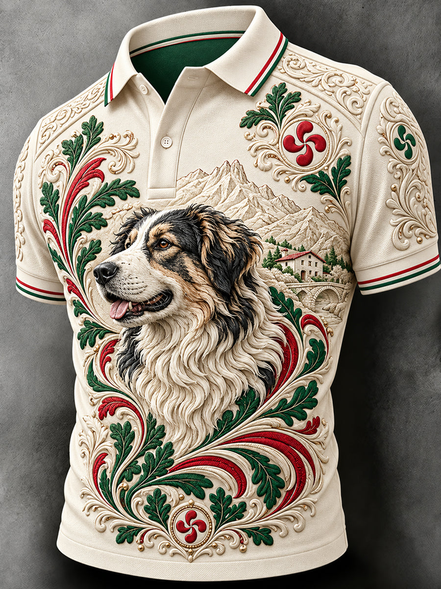 Polo casual de pastor vasco retro